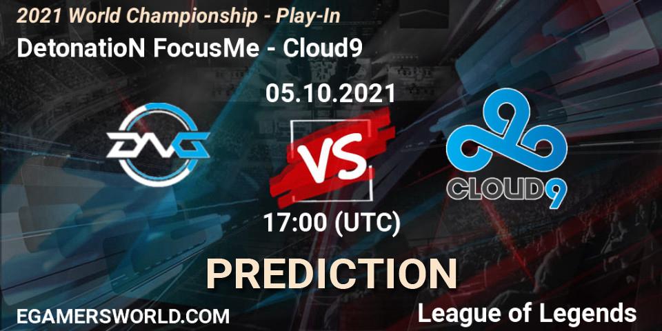 DetonatioN FocusMe - Cloud9: прогноз. 05.10.2021 at 17:30, LoL, 2021 World Championship - Play-In