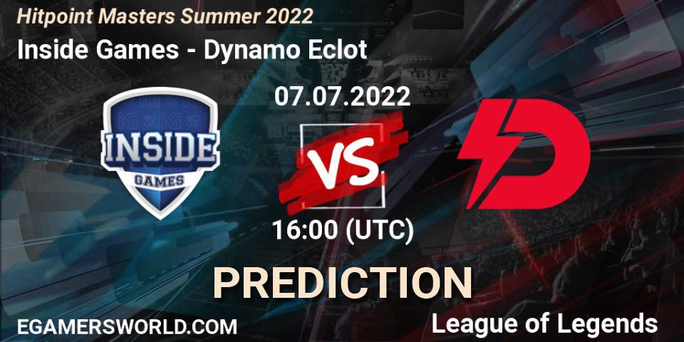 Inside Games - Dynamo Eclot: прогноз. 07.07.2022 at 16:00, LoL, Hitpoint Masters Summer 2022