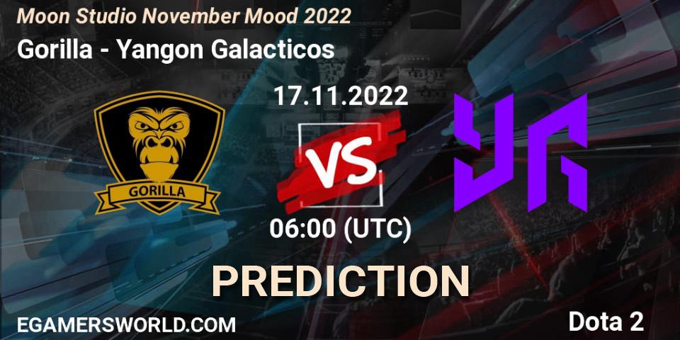 Gorilla - Yangon Galacticos: прогноз. 17.11.2022 at 05:59, Dota 2, Moon Studio November Mood 2022