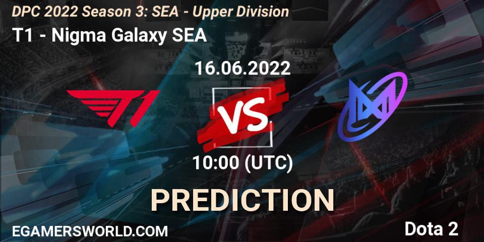 T1 - Nigma Galaxy SEA: прогноз. 16.06.2022 at 10:02, Dota 2, DPC SEA 2021/2022 Tour 3: Division I