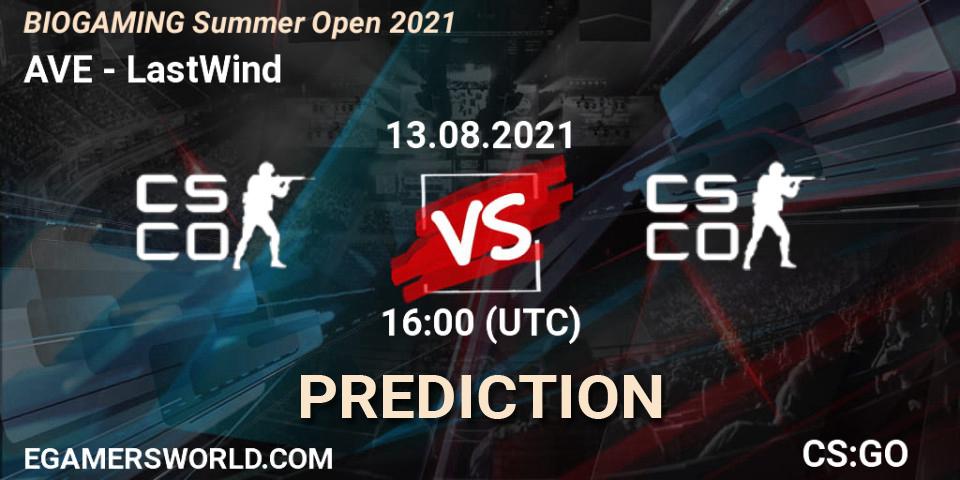AVE - LastWind: прогноз. 13.08.2021 at 16:00, Counter-Strike (CS2), BIOGAMING Summer Open 2021