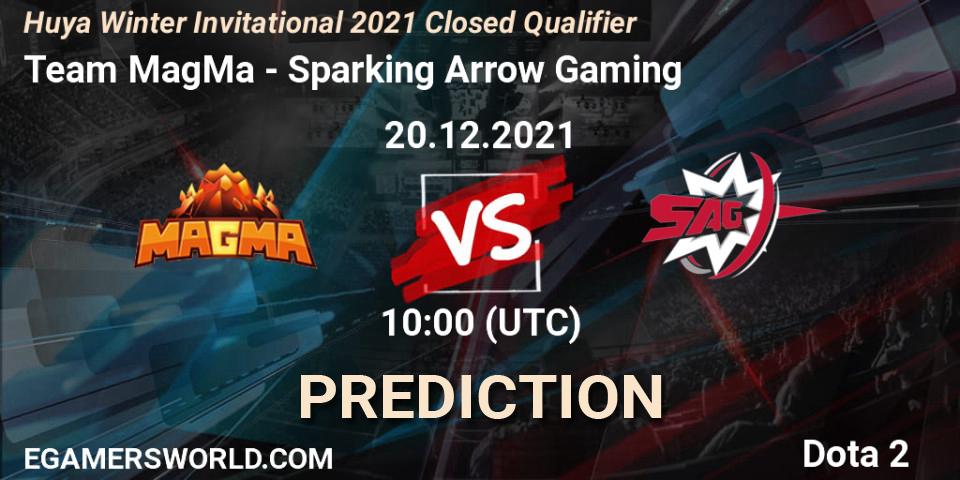 Team MagMa - Sparking Arrow Gaming: прогноз. 20.12.2021 at 09:40, Dota 2, Huya Winter Invitational 2021 Closed Qualifier
