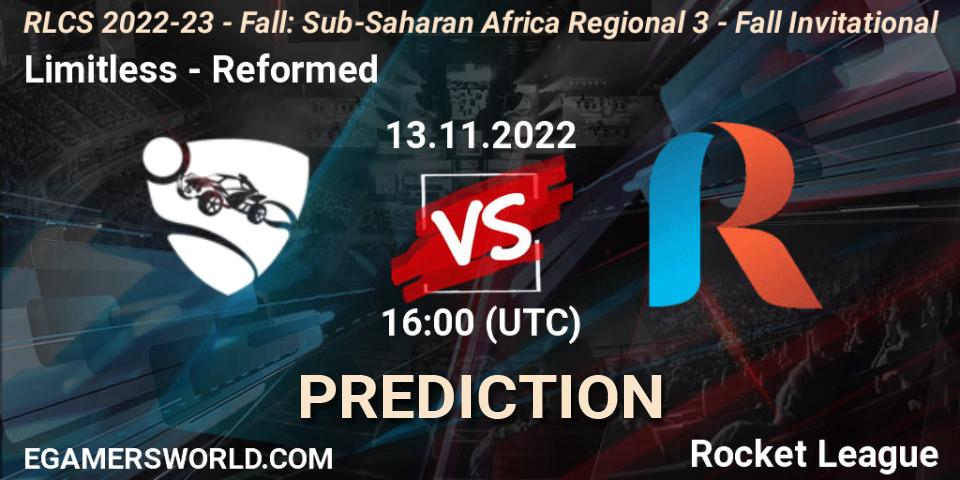 Limitless - Reformed: прогноз. 13.11.2022 at 16:00, Rocket League, RLCS 2022-23 - Fall: Sub-Saharan Africa Regional 3 - Fall Invitational