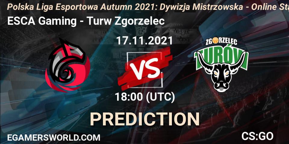ESCA Gaming - Turów Zgorzelec: прогноз. 17.11.21, CS2 (CS:GO), Polska Liga Esportowa Autumn 2021: Dywizja Mistrzowska - Online Stage