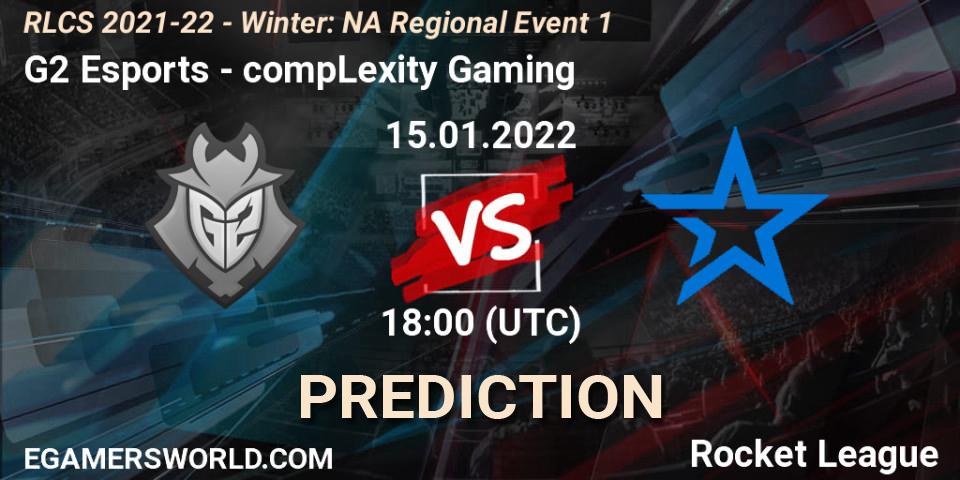 G2 Esports - compLexity Gaming: прогноз. 15.01.2022 at 18:00, Rocket League, RLCS 2021-22 - Winter: NA Regional Event 1
