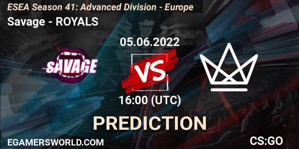 Savage - ROYALS: прогноз. 05.06.2022 at 16:00, Counter-Strike (CS2), ESEA Season 41: Advanced Division - Europe