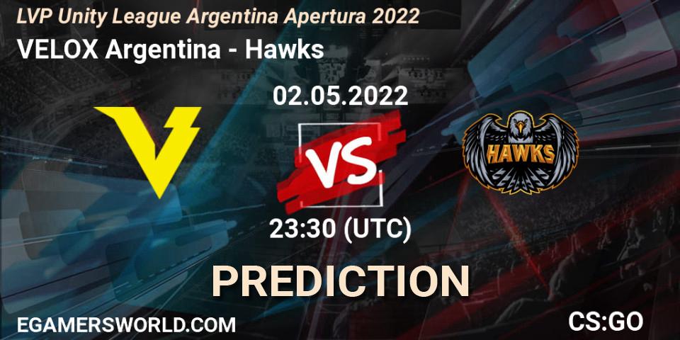 VELOX Argentina - Hawks: прогноз. 02.05.2022 at 23:30, Counter-Strike (CS2), LVP Unity League Argentina Apertura 2022