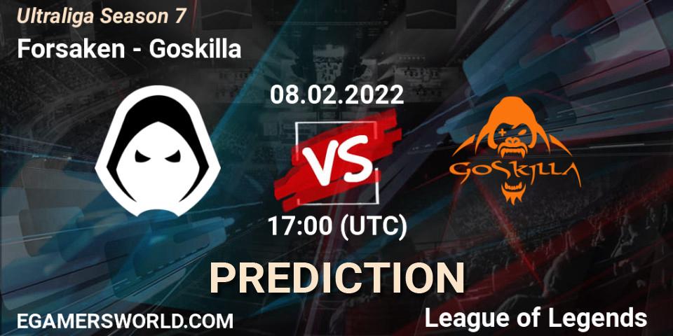 Forsaken - Goskilla: прогноз. 08.02.2022 at 17:00, LoL, Ultraliga Season 7