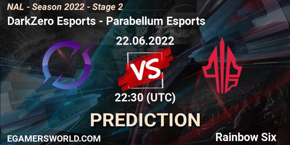 DarkZero Esports - Parabellum Esports: прогноз. 22.06.2022 at 22:30, Rainbow Six, NAL - Season 2022 - Stage 2