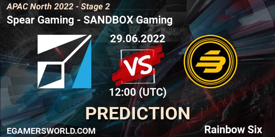 Spear Gaming - SANDBOX Gaming: прогноз. 29.06.2022 at 12:00, Rainbow Six, APAC North 2022 - Stage 2