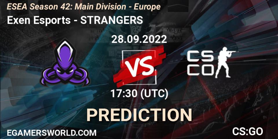 Exen Esports - STRANGERS: прогноз. 28.09.2022 at 17:30, Counter-Strike (CS2), ESEA Season 42: Main Division - Europe