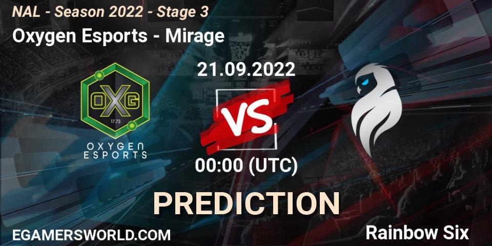 Oxygen Esports - Mirage: прогноз. 21.09.22, Rainbow Six, NAL - Season 2022 - Stage 3