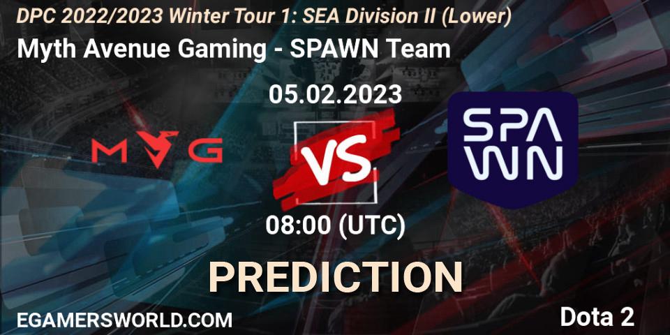 Myth Avenue Gaming - SPAWN Team: прогноз. 05.02.23, Dota 2, DPC 2022/2023 Winter Tour 1: SEA Division II (Lower)