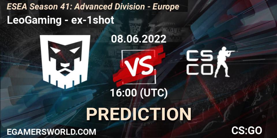 LeoGaming - ex-1shot: прогноз. 08.06.2022 at 16:00, Counter-Strike (CS2), ESEA Season 41: Advanced Division - Europe