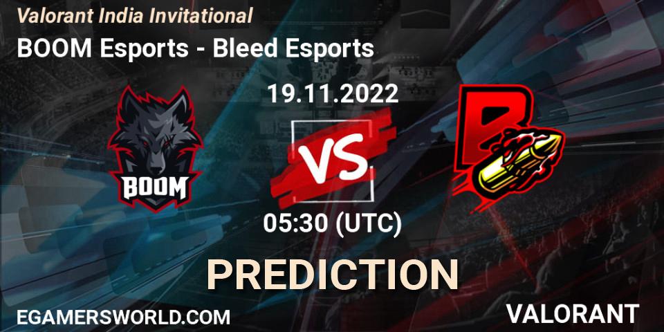 BOOM Esports - Bleed Esports: прогноз. 19.11.2022 at 07:30, VALORANT, Valorant India Invitational
