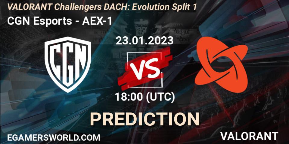 CGN Esports - AEX-1: прогноз. 23.01.2023 at 18:00, VALORANT, VALORANT Challengers 2023 DACH: Evolution Split 1