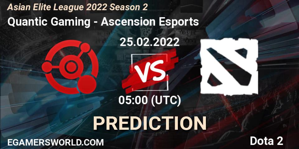 Quantic Gaming - Ascension Esports: прогноз. 25.02.2022 at 05:00, Dota 2, Asian Elite League 2022 Season 2