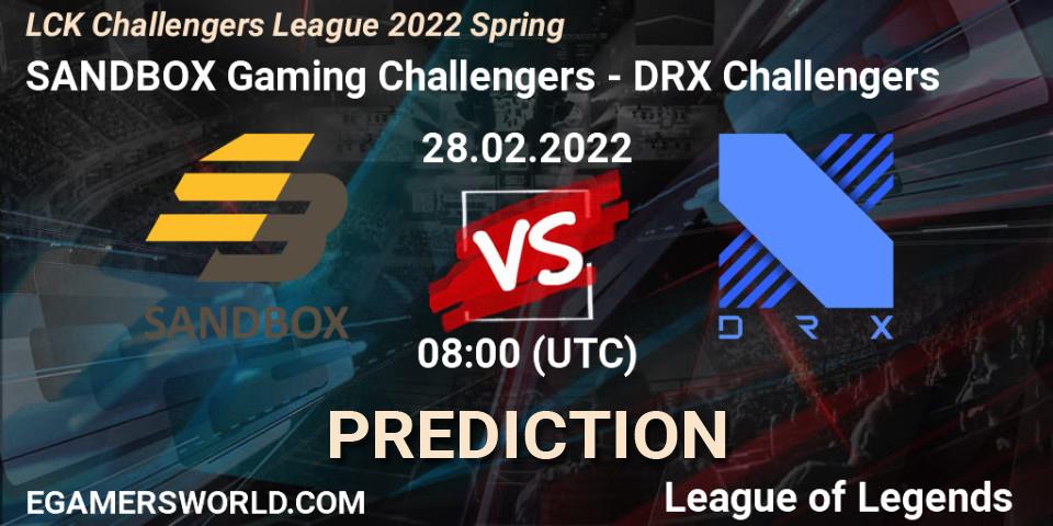 SANDBOX Gaming Challengers - DRX Challengers: прогноз. 28.02.2022 at 08:00, LoL, LCK Challengers League 2022 Spring