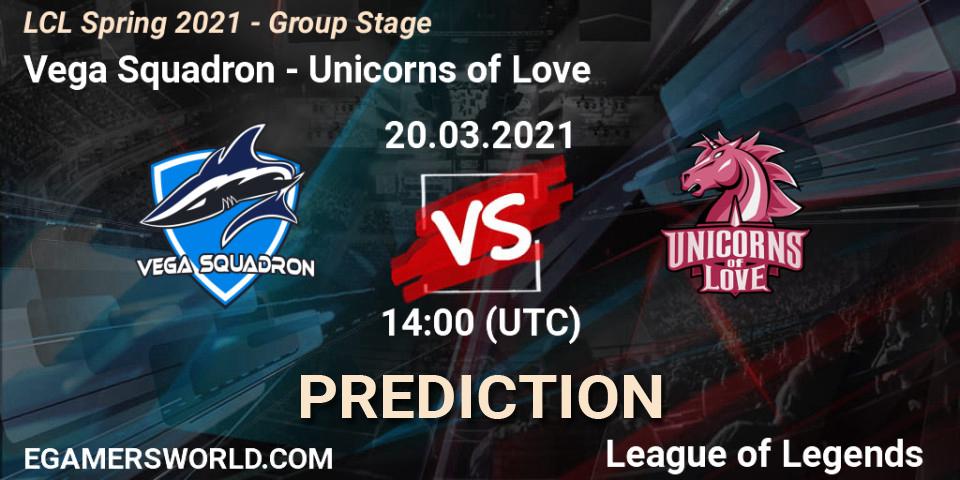 Vega Squadron - Unicorns of Love: прогноз. 20.03.2021 at 14:00, LoL, LCL Spring 2021 - Group Stage