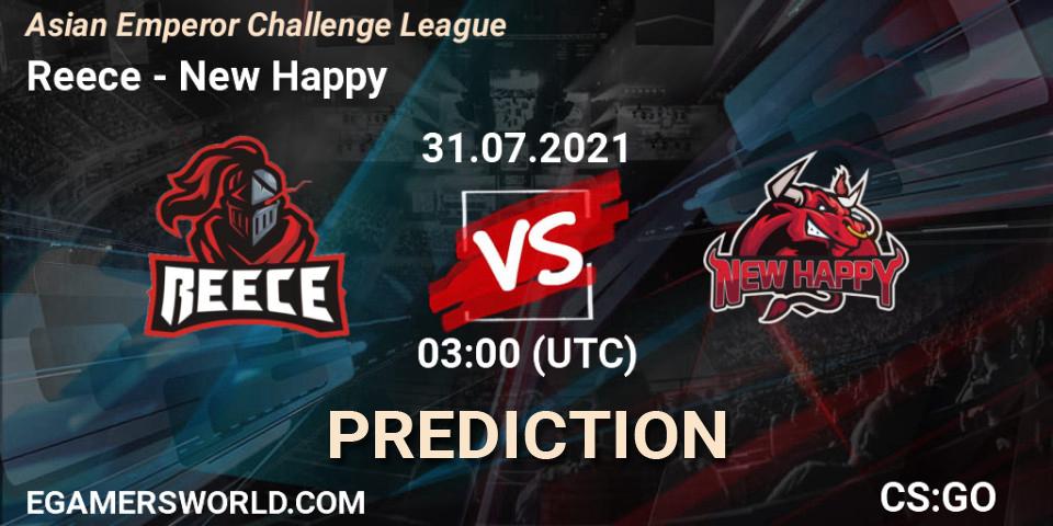 Reece - New Happy: прогноз. 31.07.2021 at 06:00, Counter-Strike (CS2), Asian Emperor Challenge League