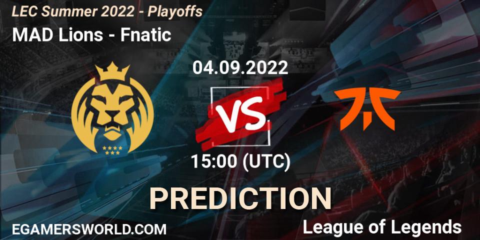 MAD Lions - Fnatic: прогноз. 04.09.2022 at 15:00, LoL, LEC Summer 2022 - Playoffs