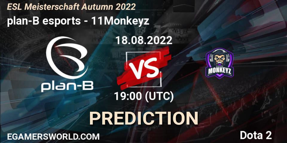 plan-B esports - 11Monkeyz: прогноз. 18.08.2022 at 19:05, Dota 2, ESL Meisterschaft Autumn 2022