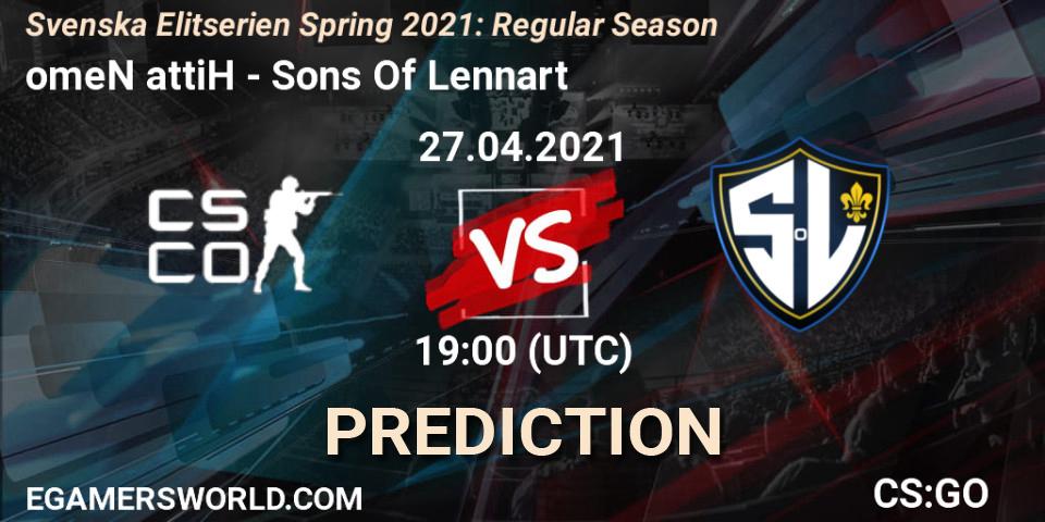 omeN attiH - Sons Of Lennart: прогноз. 27.04.2021 at 19:00, Counter-Strike (CS2), Svenska Elitserien Spring 2021: Regular Season