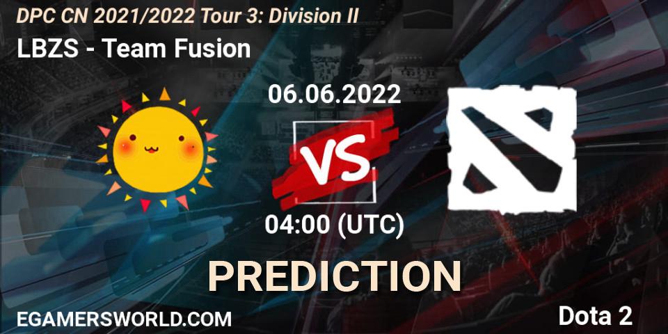 LBZS - Team Fusion: прогноз. 06.06.2022 at 04:06, Dota 2, DPC CN 2021/2022 Tour 3: Division II
