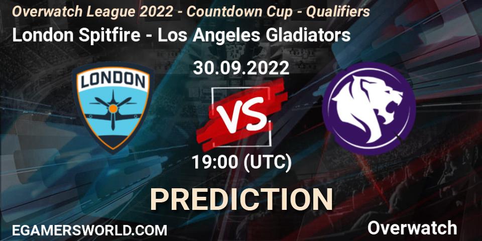 London Spitfire - Los Angeles Gladiators: прогноз. 30.09.2022 at 19:00, Overwatch, Overwatch League 2022 - Countdown Cup - Qualifiers