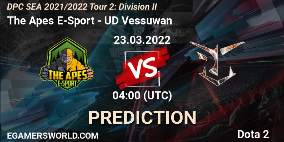 The Apes E-Sport - UD Vessuwan: прогноз. 23.03.2022 at 04:00, Dota 2, DPC 2021/2022 Tour 2: SEA Division II (Lower)