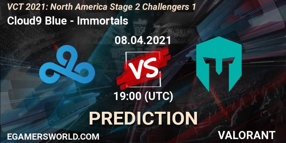 Cloud9 Blue - Immortals: прогноз. 08.04.2021 at 19:00, VALORANT, VCT 2021: North America Stage 2 Challengers 1