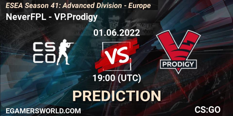 NeverFPL - VP.Prodigy: прогноз. 01.06.2022 at 19:00, Counter-Strike (CS2), ESEA Season 41: Advanced Division - Europe