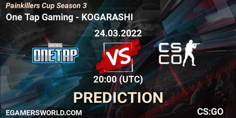 One Tap Gaming - KOGARASHI: прогноз. 24.03.2022 at 20:00, Counter-Strike (CS2), Painkillers Cup Season 3
