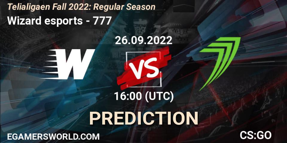 Wizard esports - 777: прогноз. 26.09.2022 at 16:00, Counter-Strike (CS2), Telialigaen Fall 2022: Regular Season