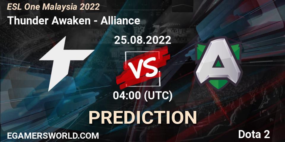 Thunder Awaken - Alliance: прогноз. 25.08.22, Dota 2, ESL One Malaysia 2022