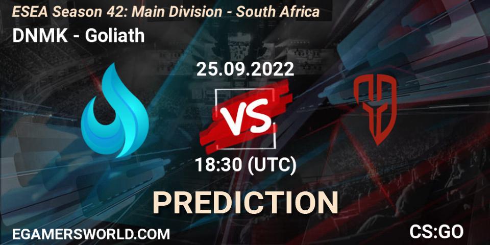 DNMK - Goliath: прогноз. 26.09.22, CS2 (CS:GO), ESEA Season 42: Main Division - South Africa