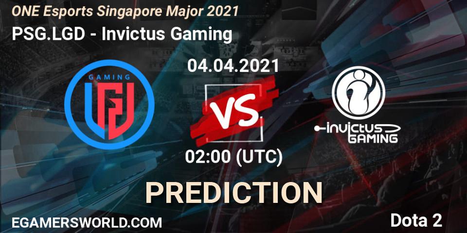 PSG.LGD - Invictus Gaming: прогноз. 04.04.21, Dota 2, ONE Esports Singapore Major 2021