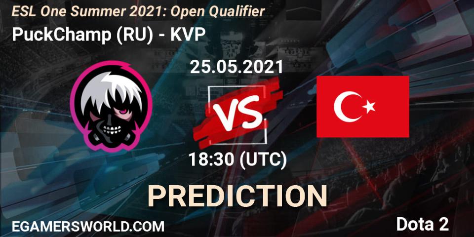 PuckChamp (RU) - KVP: прогноз. 25.05.2021 at 18:30, Dota 2, ESL One Summer 2021: Open Qualifier