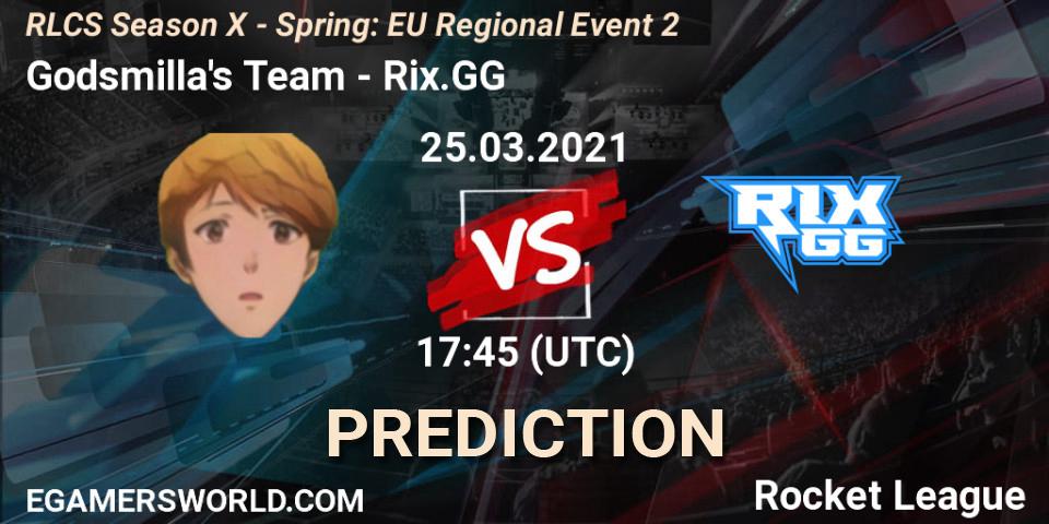 Godsmilla's Team - Rix.GG: прогноз. 25.03.2021 at 17:45, Rocket League, RLCS Season X - Spring: EU Regional Event 2
