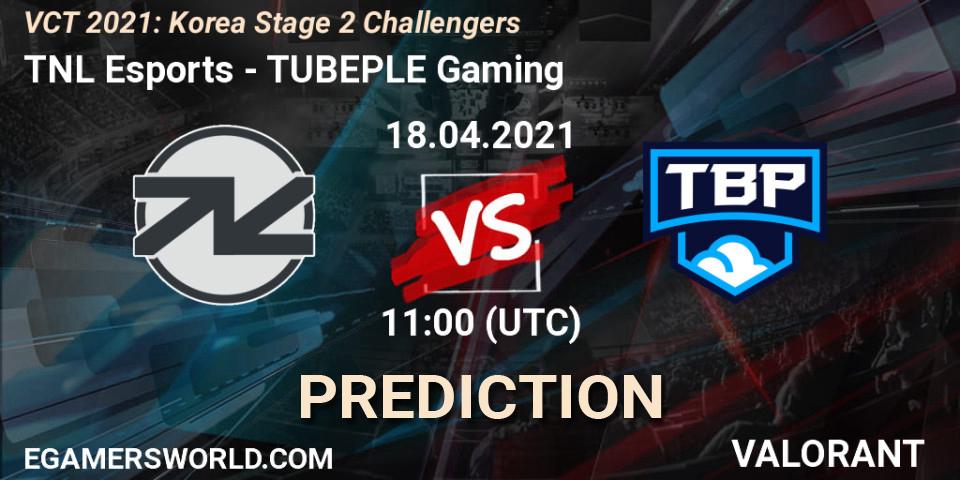 TNL Esports - TUBEPLE Gaming: прогноз. 18.04.2021 at 11:00, VALORANT, VCT 2021: Korea Stage 2 Challengers