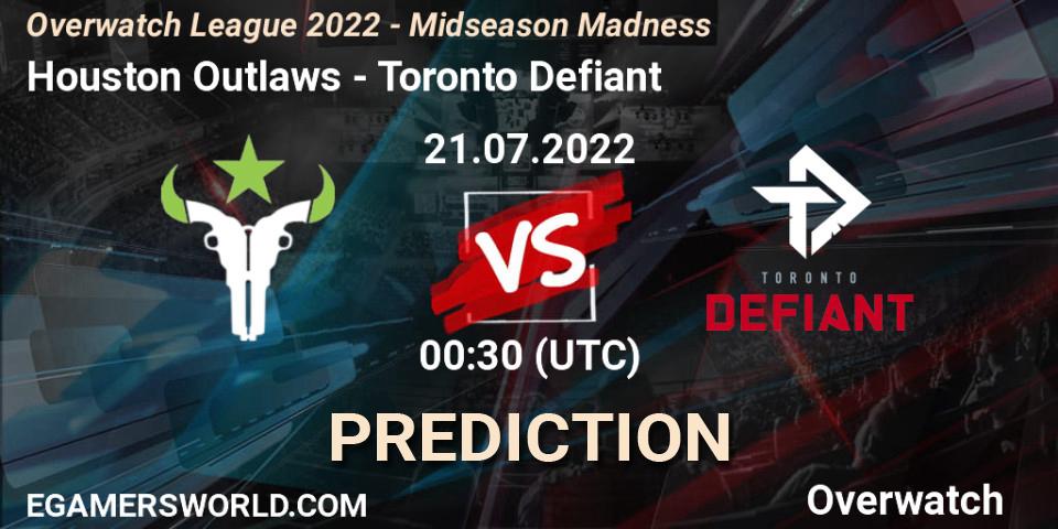 Houston Outlaws - Toronto Defiant: прогноз. 21.07.22, Overwatch, Overwatch League 2022 - Midseason Madness