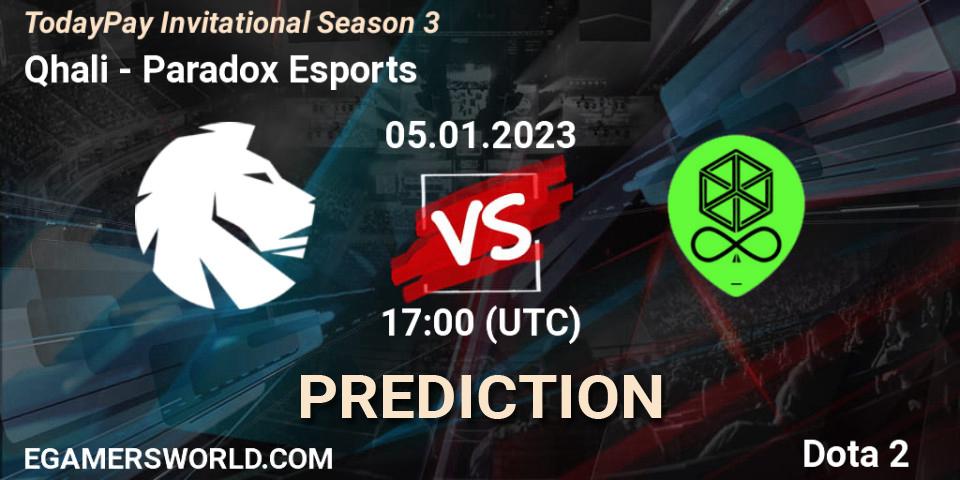 Qhali - Paradox Esports: прогноз. 05.01.2023 at 17:02, Dota 2, TodayPay Invitational Season 3