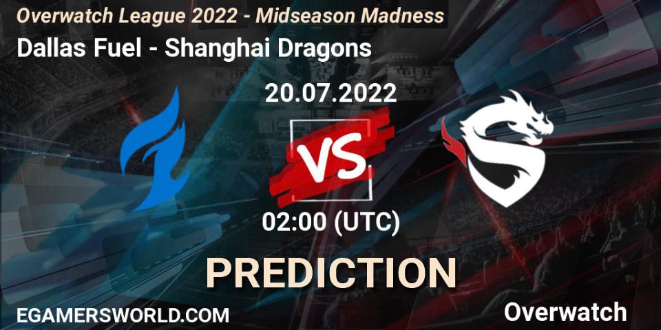 Dallas Fuel - Shanghai Dragons: прогноз. 20.07.2022 at 02:00, Overwatch, Overwatch League 2022 - Midseason Madness