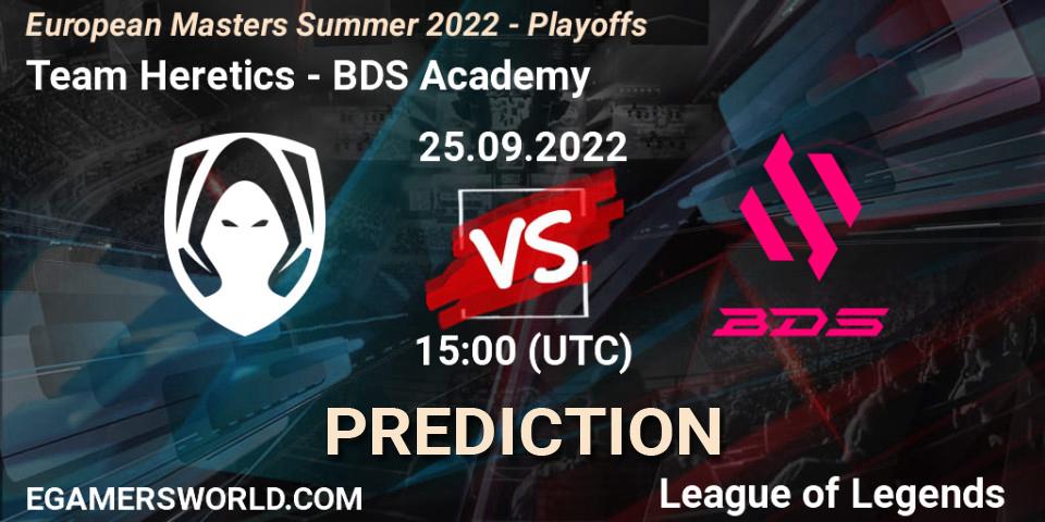 Team Heretics - BDS Academy: прогноз. 25.09.2022 at 15:00, LoL, European Masters Summer 2022 - Playoffs
