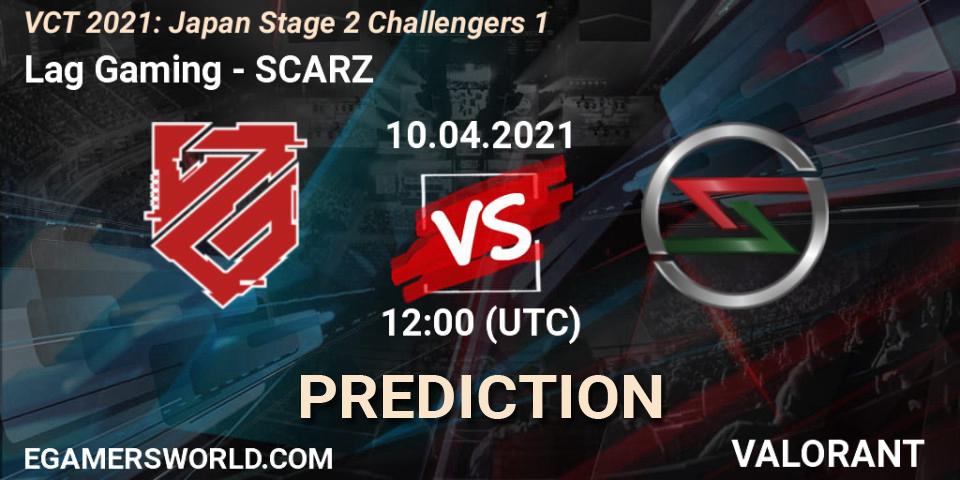 Lag Gaming - SCARZ: прогноз. 10.04.2021 at 12:00, VALORANT, VCT 2021: Japan Stage 2 Challengers 1