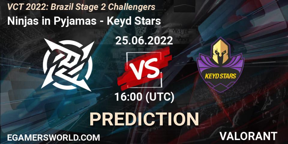 Ninjas in Pyjamas - Keyd Stars: прогноз. 25.06.2022 at 16:15, VALORANT, VCT 2022: Brazil Stage 2 Challengers