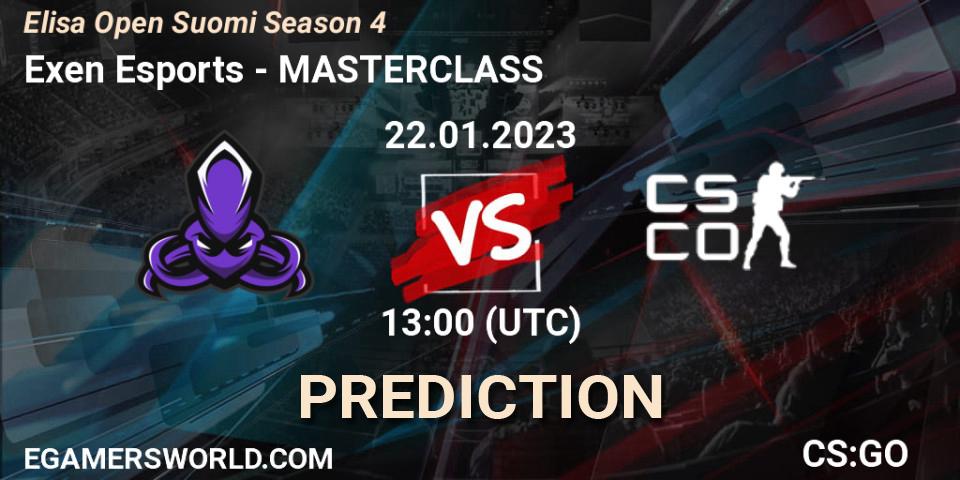 Exen Esports - MASTERCLASS: прогноз. 22.01.2023 at 13:00, Counter-Strike (CS2), Elisa Open Suomi Season 4