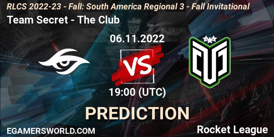 Team Secret - The Club: прогноз. 06.11.2022 at 19:00, Rocket League, RLCS 2022-23 - Fall: South America Regional 3 - Fall Invitational