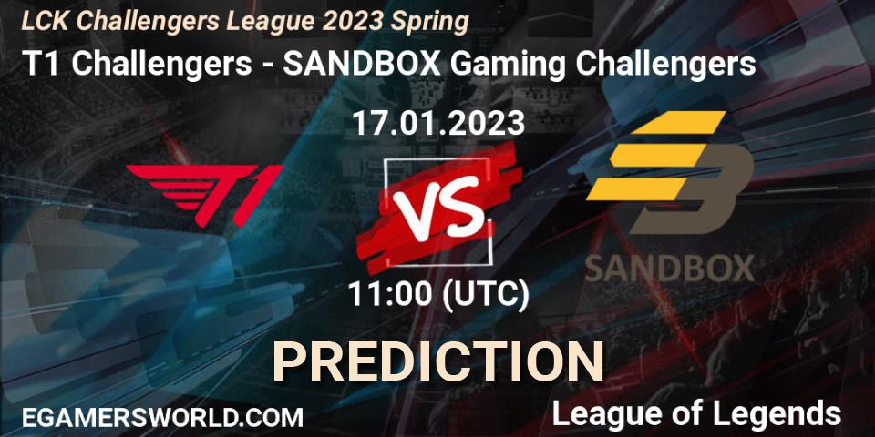 T1 Challengers - SANDBOX Gaming Challengers: прогноз. 17.01.2023 at 11:25, LoL, LCK Challengers League 2023 Spring