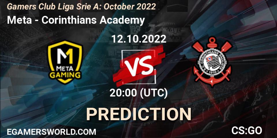 Meta Gaming Brasil - Corinthians Academy: прогноз. 12.10.2022 at 20:00, Counter-Strike (CS2), Gamers Club Liga Série A: October 2022